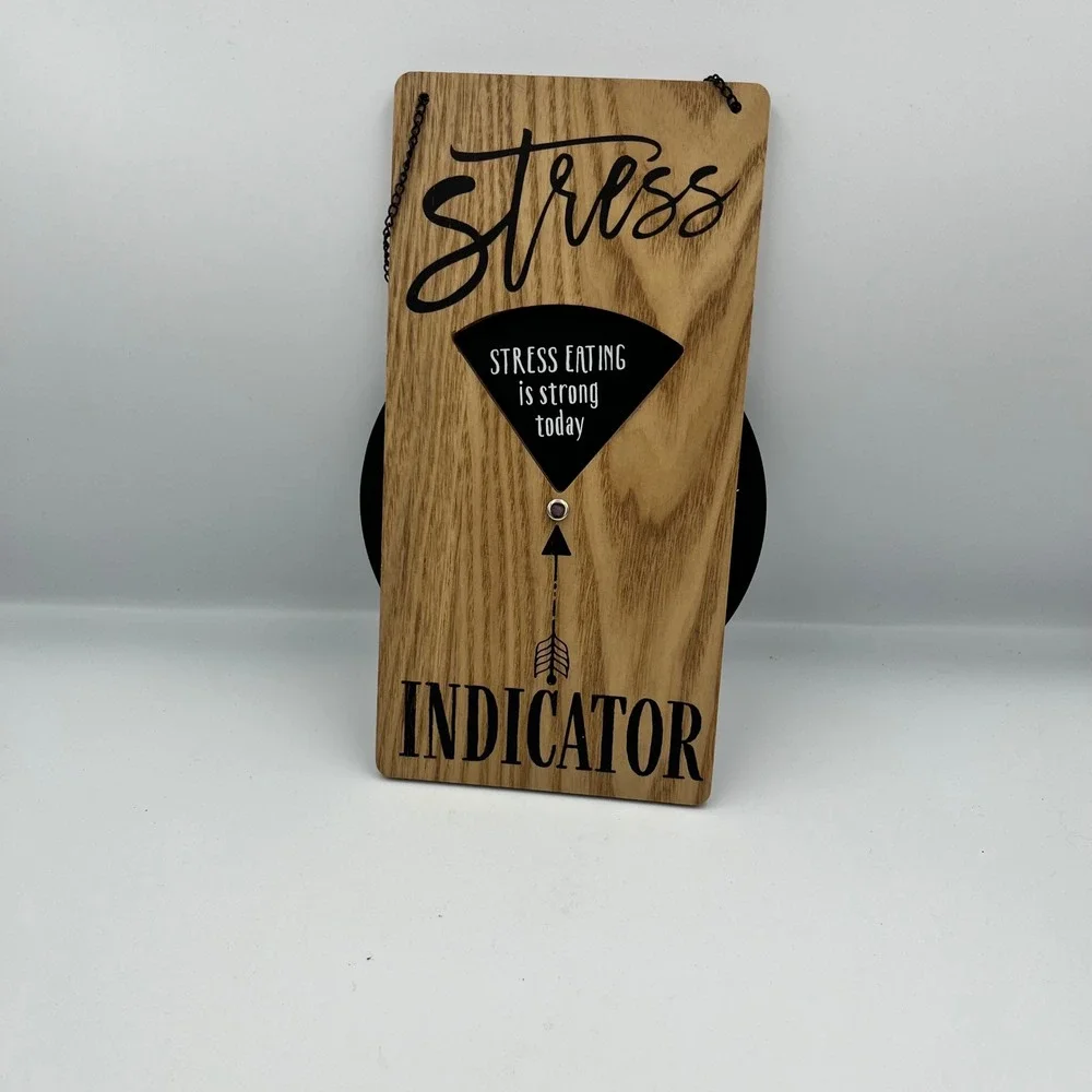 Funny Wood Stress Indicator Sign Wall Decor Hanging‎ Chain Quote Gift